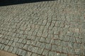 Close-up of pavement made of granite setts on alley Royalty Free Stock Photo