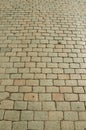 Close-up of pavement made of setts on top of Roman bridge int Merida Royalty Free Stock Photo