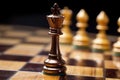 a close-up of a pawn capturing the queen in chess