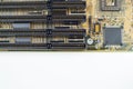 Close up of PC motherboard on the white background / texture Royalty Free Stock Photo