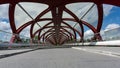 Close-up of the Peace Bridge in Calgary Alberta