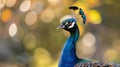 Close Up of a Peacock With Blurry Background Royalty Free Stock Photo