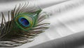Close Up Peacock Feather With Iridescent Eye Pattern Royalty Free Stock Photo