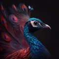 Close up of a peacock Indian peacock images AI Generative