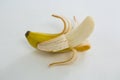 Close-up of pealed banana Royalty Free Stock Photo