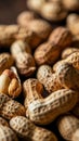 Close-up of peanuts in shells, detailed macro shot, textured surface concept Royalty Free Stock Photo