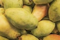 Pears in market stall Royalty Free Stock Photo