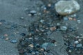 Close up of pebbles in a trickle of water Royalty Free Stock Photo