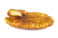 Close-up of pecan nut isolated on white background Royalty Free Stock Photo