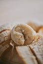 Close-up of peeled sliced banana