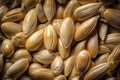 close up of peeled sunflower seeds