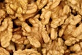 Close-up of peeled walnuts, high detail background of walnut kernels, concept of healthy fats in nuts Royalty Free Stock Photo