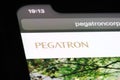 close up Pegatron Corporation brand logo