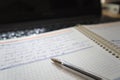 Close-up of a pen on a notepad or agenda Royalty Free Stock Photo