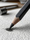 Close-up of a pencil shading on paper surface. Royalty Free Stock Photo