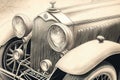 close-up of pencil sketch showing the intricate details of vintage car Royalty Free Stock Photo