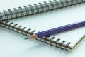 Close up pencil and spiral notebook Royalty Free Stock Photo