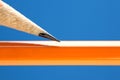 Close up of pencil tip with blank yellow pencil Royalty Free Stock Photo