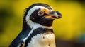 a close up of a penguin