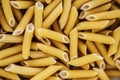 Close up of penne pasta background