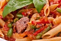 Close-up of penne pasta