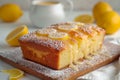 Close up perfection Lemon bread, sugar coated, a citrusy delight