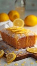 Close up perfection Lemon bread, sugar coated, a citrusy delight