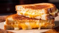 Close-up perfectly grilled cheese sandwich