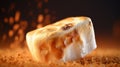 A close-up of a perfectly toasted marshmallow with a golden brown exterior Royalty Free Stock Photo