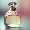 close up of perfume glass bottle, product shot