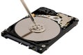Close-up Of Person Hands Repairing Harddisk Royalty Free Stock Photo