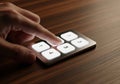 A close-up of a person pressing a numeric keypad button for input Royalty Free Stock Photo