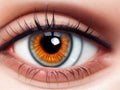 A close-up of a person\'s eye, a hyperrealistic painting.