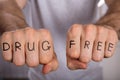 Drug Free Concept On Fist