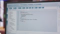 Close up of person using coding application to write and test code Royalty Free Stock Photo