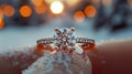 Close Up of Persons Hand Holding Diamond Ring Royalty Free Stock Photo