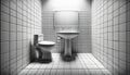 close-up perspective of a straightforward bathroom design. AI Generated