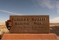 Close Up of Petrified Forest National Park Entry Sign