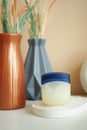 Close up of petroleum jelly in a container