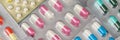 close up pharmaceuticals antibiotics pills Royalty Free Stock Photo