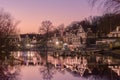 Close up of Philadelphia Boathouse Row at Sunset Royalty Free Stock Photo