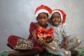 Close Up Photo of African Children Happy for Christmas Royalty Free Stock Photo