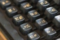 Close up photo of antique typewriter keys Royalty Free Stock Photo