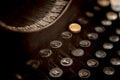 Close up photo of antique typewriter keys, shallow focus Royalty Free Stock Photo