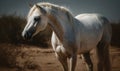 close up photo of Arabian horse in its natural habitat. Generative AI Royalty Free Stock Photo