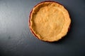 Close-up photo of baked tart dough