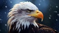 Stunning Photo Realistic Eagle Artwork With Snowy Background