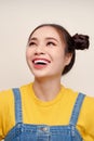 Close up photo beautiful amazing Asian woman is smiling