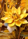 close up photo of beautiful Flower with a light yellow light generative AI