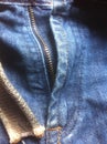 Close Up Photo of Blue Jeans with Zipper and Belt Royalty Free Stock Photo